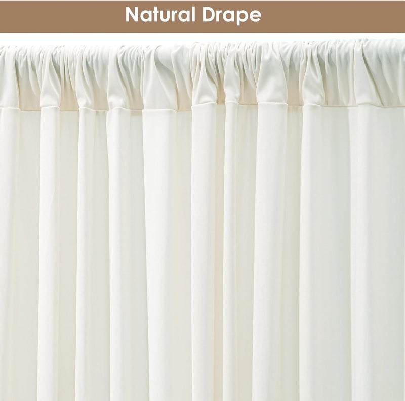 ESGOTBME 30x10ft Wrinkle Free Ivory Backdrop Curtain for Parties Soft Fabric Drapes Wedding Ivory Curtain Backdrop for Birthday Party Decorations Background for Photography 5x10ft,6 Panels - Image 5